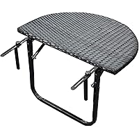 DEGAMO Balkonhängetisch 60x40cm, Metall + Polyrattan schwarz