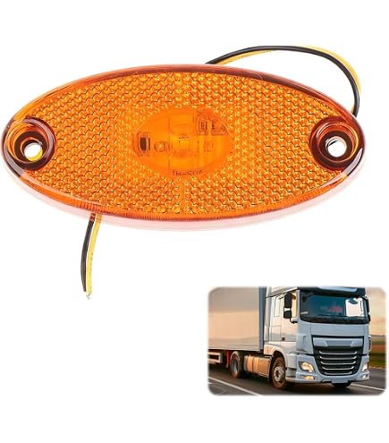 Feu De Position Latéral LED Orange 12V - Lampe Avertissement Pour Remorque, Camping-Car Et Camion
