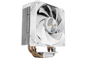 Mars Gaming MCPU-X4, Dissipatore CPU 230W TDP, 4x Heatpipes HCT Nuova Generazione, Ventola PWM SI Extreme-Silence 120mm, Nucleo in Rame Bilanciato, Compatibilità Universale Intel e AMD, Bianco