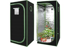 Daromigo Grow Tent 600D Oxford Grow Box 80 x 80 x 180 cm, impermeabile e luminoso, per coltivazione in ambienti interni, serra ariosa, colore nero e verde