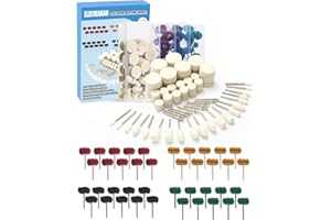 140 PCS Multifunktionale Wolle Filz Polieren Bits für Dremel, mit Dremel Schleifaufsätzen, Polierscheibe aus Wollfilz, Polieraufsatz Akkuschrauber, für Metall, Fahrrad, Radnabe, inkl. Aufbewahrungsbox