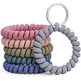 LGEGE 6PCS Stretchable Wristband Wristlet Keychain Wrist Key Chain Wristlet,Spring Flexible Spiral Wrist Coil ââ‚¬â€¹Wrist Band Bracelet Key Holder Key Ring for Sauna Gym Pool ID Badge and Outdoor S
