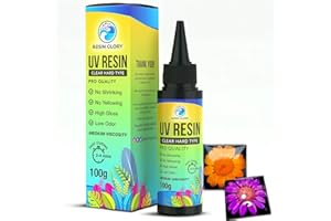 Resin Glory UV Resin 100g – Fastest Curing 1–2 Min, No Sticky Surface, Crystal Clear Non-Yellowing, High Gloss Hard Type, Easy to Use, Low Odor – for Jewelry, Coating, Casting & Crafts