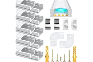 ‎CHESBUNG Chesbung LED Aluminium Profil für Led Streifen, 10×1M U Form LED Kanäle für LED Strips/Band 12mm, Alu Profil Led mit Milchig Weißer Abdeckung, LED-Diffusoren Led Kanal Indirekte Beleuchtung Decke