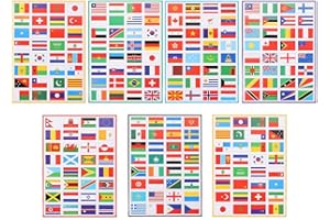 GVEYIQK 7 Hojas de Pegatinas de Bandera Nacional y Mundial, Decoración de la Copa del Mundo y Juegos Olímpicos