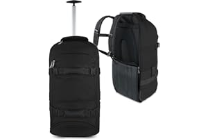 normani Reisetasche Trolley mit Rucksackfunktion 90 Liter - Backpacker mit Frontloader praktischer Reisetrolley und Rucksack in Einem mit 7 Fächern Farbe Schwarz
