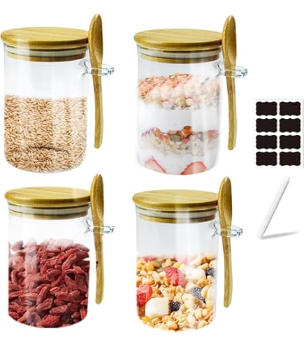 Lot De 2 Bocaux En Verre Avec Couvercles En Bambou ... - Rakuten