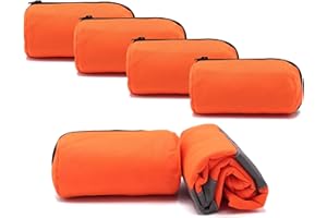 4business 5 Stück Kfz Warnweste orange gerollt im Reißverschluss-Beutel orange | EN ISO 20471 Unisize für Erwachsene waschbar | Motorrad