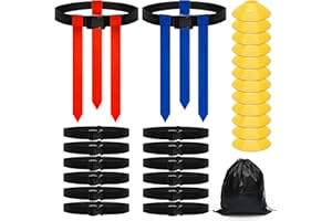 Anglecai Flag Football Belts, 14 Player Flag Football Set, Includes 14 Belts, 42 Flags, 12 Cones and Storage Bag, Flag Football Belts and Flags Set for Players Training