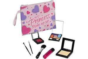 PlayKidz Zestaw do makijażu Pretend - 8-częściowy zestaw kosmetyków do makijażu realistyczne wyglądające zabawki makijaż dla dziewcząt