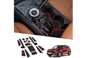 BIXUAN NQ5 2024 compatibile con Kia Sportage NQ5 2022 2023 2024 Tappetini Antiscivolo per Console Centrale Braccioli Tappetini in Gomma Supporto per Bevande Antiscivolo per Porte 14 pezzi