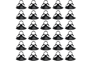 Bekecidi Paquet de 30 Ventouses de Pare-Soleil de Pare-Brise en Verre de Voiture, Ventouse de Fenêtre de Voiture de 4,5Cm PVC sans Crochet pour Visière Automobile, Fenêtres, Pare-Brise (Noir)