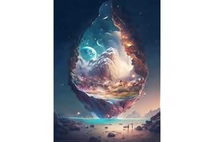 YWKJDDM DIY Diamond Art Painting Kit Full Drill, 5D Diamond Painting Cross Stitch Crystal Painting by Numbers Diamond Pictures for Gifts Home Wall Decor 30 × 40cm Outside World