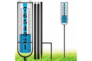 ASENRON Rain Gauge Outdoor, Upgraded Accurate Rain Gauges Outdoors Best Rated, Freeze Proof Thickened Transparent Plastic Rain Measure Gauge for Yard, Adjustable Height Large Rain Measuring Tool for Garden