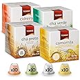 Torrié Variety Pack Tea Pods Compatible with Nespresso® Original Machines | Green Tea, Black Tea, Camomile Tea & Lemon Balm Tea (40 pods)
