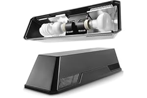 NEPTONION Reptile Terrarium Hood Light Fixture, Dual Lamp Paludrium Hood with Independent On/Off for Reptile Glass Terrariums Suitable UVB UVA Bulb (Without Bulb)
