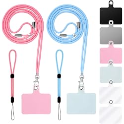3 Housses Collier Porte-Téléphone - LYHURK Lanière Détachable Universelle Pour Smartphone (Noir, Blanc, Gris)