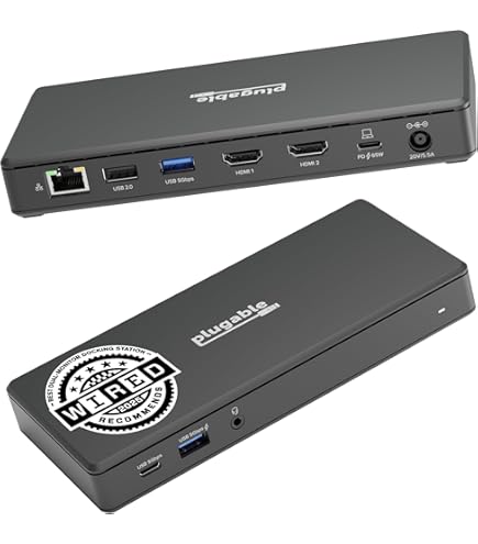 Plugable USB-C 4K Triple Display Docking Station with Charging