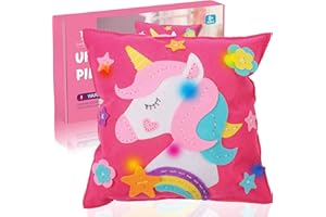 Tacobear Kits de Couture de Licorne pour Enfant Bricolage Licorne Oreillers avec Lumières Kit de Couture Créatifs en Feutre Enfant Licorne Jouets Licorne Cadeaux pour Fille Garçons 8 9 10 11 12 Ans