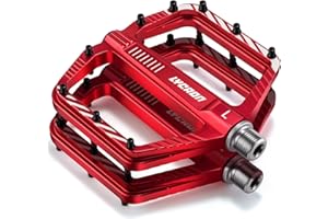 LYCAON Bike Cycling Pedals, CNC Machined Aluminum Alloy Durable Non-Slip Bicycle Pedal, CR-MO & Bearings Pedals for 9/16" Universal Cycling MTB BMX Mountain Road Bike Pedals