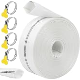 KOVSGQ Flat Hose &Oslash; 1 Inch Evacuation Hose 30mx25mm Fabric Hose with 4 Clamps Industrial Hoses for Submersible Water Pump or D