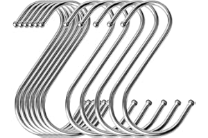Yogopro S Ganchos Cocina Acero Inoxidable Ganchos en Forma de S Metal Ganchos Colgadores Ganchos Multifuncionales para Colgar Bolsos Ropa Ollas y Sartenes