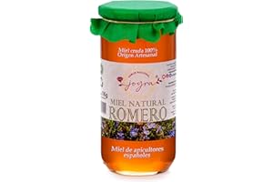 JOYRA SABOR NACIONAL Miel Cruda, 100% MIel Pura de Abeja. Natural y Artesanal. 27 Variedades de sabores, APICULTURA ESPAÑOLA. Sin Pasteurizar, conservan Polen, Enzimas y Antioxidantes. (1 KG, Miel de Romero)