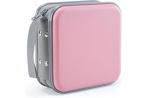 LIOVODE DVD Case, 48 Capacity CD Case Portable CD Holder Storage Hard Plastic DVD Wallet Holder Organizer for Car (Pink)