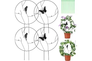 Luckits Enrejado para Plantas, 4 enrejados de jardín de Hierro para Plantas trepadoras, Metal pequeño para Plantas trepadoras en Interiores y Exteriores para Plantas en Maceta, Soportes de Flores