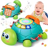 Baby Toys 6 to 12 Month Crawling Turtle Sensory Toys for 1 Year Old Babies Toddler kids Infant Girls Boys Musical Phone Learn
