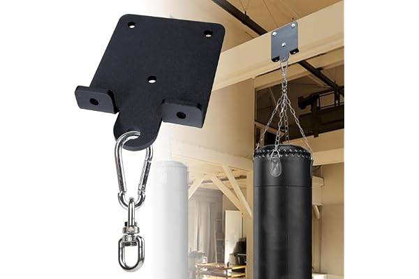 VANROUG Tung boxningssäckshängare, kraftig väskhängare fäste, 360° rotation väggtakmontering träbalkskrok för boxning muay thai träning, flygyoga gunga och hängmatta