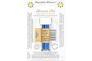SUGARFLAIR COLOURS Sugarflair Blossom Tint Navy Blue Food Colouring and Dusting Powder, Matt Finish, Brush On or Mix with Rejuvenator Spirit to Create a One of A Kind Cake - 7ml