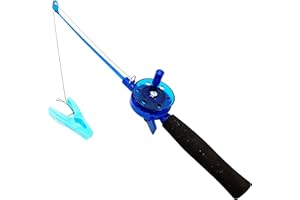 YYS - Fishing Crab Peg Crayfish Bait Rod Reel and Line Set (BLUE or PINK) - No Hooks - Great Fun For All Kids Coast Shore Rock Pool Crabbing