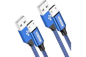 NIBIKIA Cable Micro USB,2 Pack[2m+2m] Carga Rápida Android Cable Android Nylon Movil Cables Cargador Compatible con Samsung S7 S6 S5 j7 j5 j3 Tablet Huawei Sony HTC Motorola Nexus LG PS4