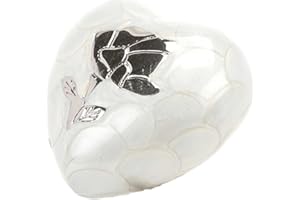 Urns UK, Heart Companion, Urnenschmuck für Asche zum Andenken, Metallurne, Messing, Pearl, 12 x 7.5 x 12 cm