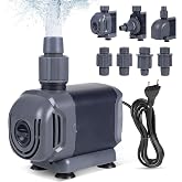 DBREAKS Submersible Water Pump for Aquariums 15W 1000L/H Max 1.5m, 3-in-1 Mini Submersible Pump for Fish Tank (Breathing/Susp