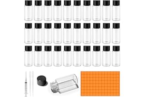 Amentalove 30Pcs 5ml Flacons à Échantillons Fiole en Liquide Flacon Transparent Flacon Verre Mini Bouteilles D'échantillons Flacons D'échantillon pour huile essentielle, parfum, aromathérapie