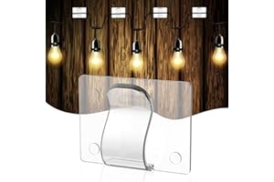 SOFEM Lot de 60 Crochets pour Lumières D'extérieur, Crochets pour Guirlandes Lumineuses D'extérieur, Clips Câbles Autocollants pour Éclairage Extérieur pour Noël, Terrasse, Jardin, Balcon - Hameçon Simple