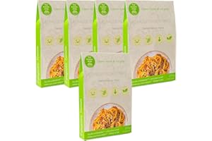 THE KONJAC SHOP Konjac Shop - Konjac Spaghetti Tomato 270g Bezglutenowe, Niskokaloryczne, Niskowęglowodanowe Idealne do Diety Keto (Opakowanie 5 sztuk)