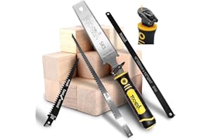 Magicbox 5 in 1 Japansäge, Metallsäge mit 4 150/250mm Sägeblatt, Japansäge Set zum Schneiden von Trockenbau, Holz, Kunststoff, Metall, Sperrholz, Auswechselbare Sägeblätter, Feinsäge, Zugsäge