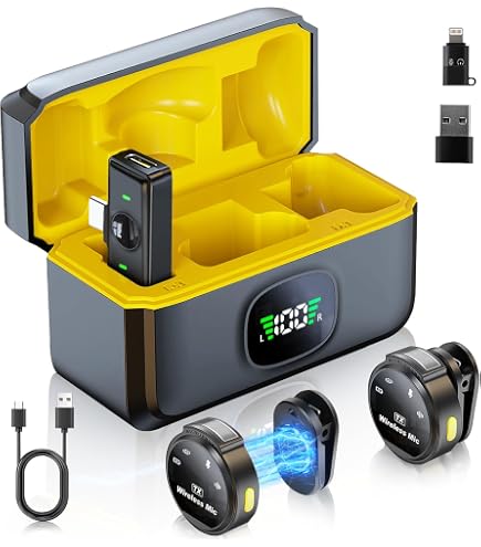 BOYA BY-V4D – Microfono Lavalier Wireless Per IPhone (Lightning) Con Cancellazione Rumore, Batteria 6h E Custodia Ricarica