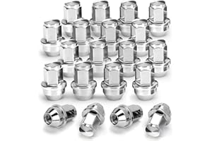 SHTALHST M12 x 1.5 Wheel Nuts, Alloy Wheel Nut, 19mm Hex, 20Pcs, Compatible with New Ford Focus/Mondeo (2012-2025), Closed End Lug Nuts (Chrome), One-Piece Acorn Seat, Taper