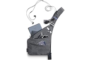 NIID-FINO Brusttasche Herren Und Damen, Sling Crossbody Bag Umhängetaschen Schultertaschen für Herren Multipurpose Rucksack Anti-Diebstahl &Wasserresistent (Grau, Rechte Hand)