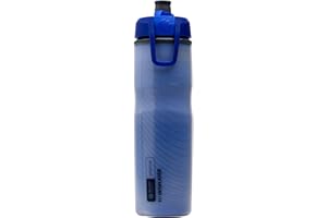 BlenderBottle Hydration Halex - Botella de agua aislada con popote, 24 onzas, color azul