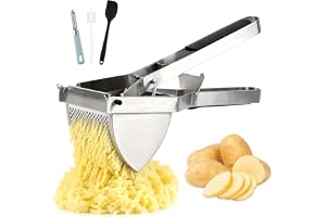 Potatismosare rostfritt stål set – potatispress med 650 ml kapacitet, inklusive skalare, rengöringsborste och silikonspatel