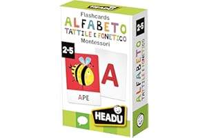 Headu Flashcards Alfabeto Tattile E Fonetico Montessori Leggi Tocca E Ascolta It23752 Gioco Educativo Per Bambini 2-5 Anni Made In Italy