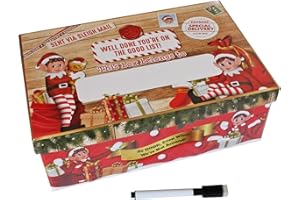 Widdle Wonderland Personalise Christmas Eve Gift Box Fun Elf Design/Flat Pack - 32cm x 20cm x 11cm