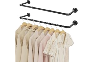 YheenLf 100 cm klädstång industriell, garderobsstång, 2 stycken