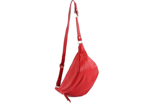 modamoda de - T77 - Ital. Sac Banane, Sac Banane, Sac de Poitrine, Taille Moyenne, en Cuir Souple