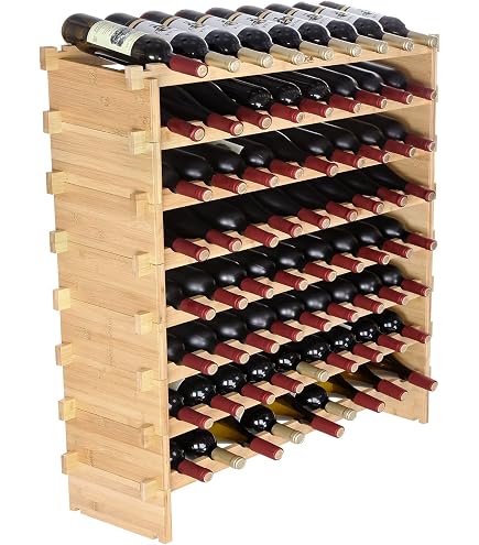 WELL HOME - Botellero en madera de pino con 36 estantes SIN barnizar
